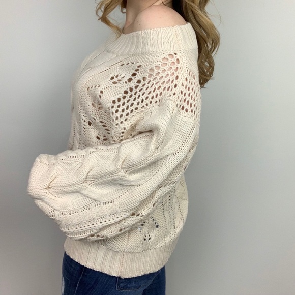 Cuddle Season Off The Shoulder Cable Knit Sweater - Picture 7 of 8